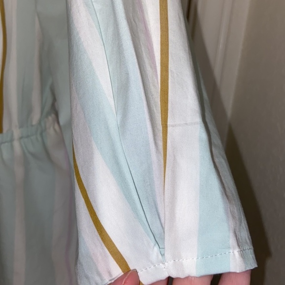 A New Day • Women’s Tops A New Day 3/4 Sleeve Striped Wrap Blouse • Size Medium - Picture 6 of 8
